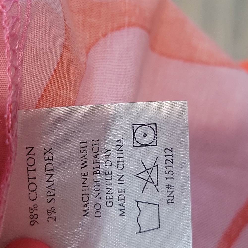 Vibrant Orange and Pink Leaf Print Dress - Picture 4 of 4